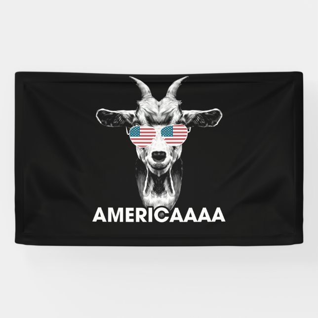 Banderoles Lunettes de soleil Goat Americaaa 4 juillet Patrio (Horizontal)