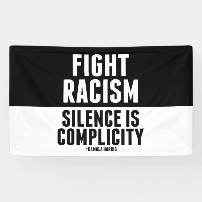 Banderoles Lutter contre le racisme Le silence est compliqué (Horizontal)