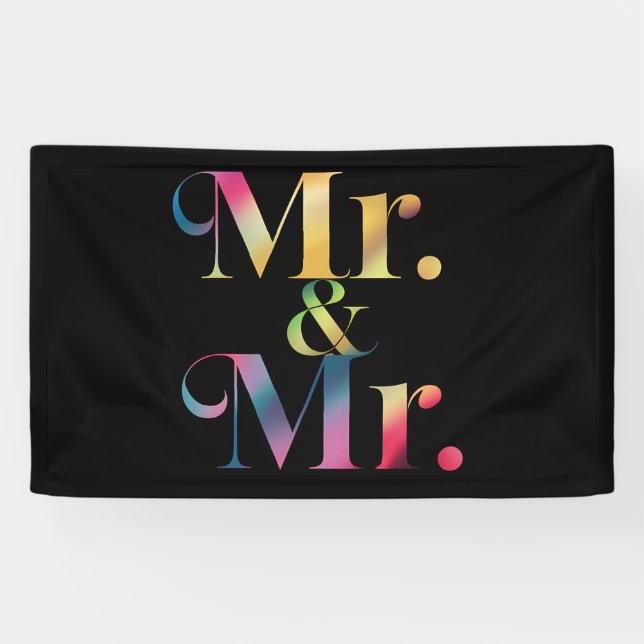Banderoles M. & M. Gay Bachelor Party Mariage gay (Horizontal)