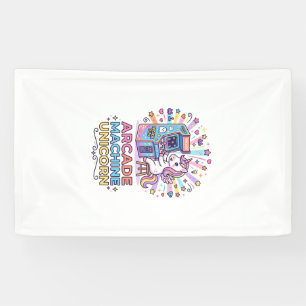 Banderoles Machine de jeux vidéo licorne Art POD prêt à impri