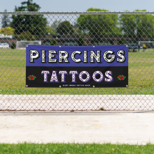 Banderoles Magasin de tatouage entièrement personnalisé pour