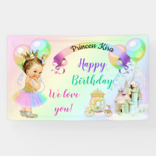 Banderoles Magical Rainbow Princess Castle Carriage