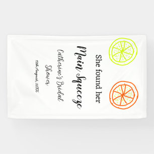 Banderoles Main Squeeze citron citron mariage ajouter nom d