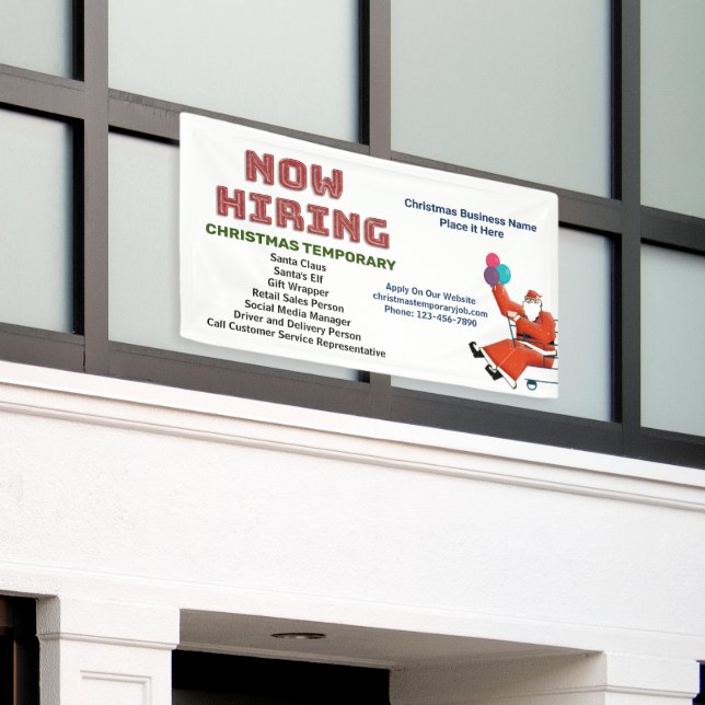 Banderoles Maintenant Embauche Aide Affaires Fêtes de Noël Pe (Bâtiment extérieur)
