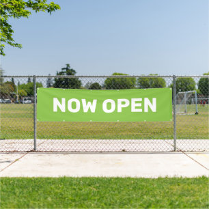 Banderoles Maintenant Open Green Petites Entreprises Grand