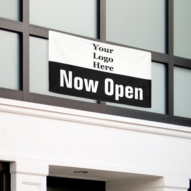 Banderoles Maintenant, ouvrez votre logo en noir et blanc ici (Bâtiment extérieur)