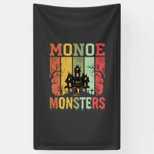 Banderoles Maison Hantée Halloween Monstres Rétro