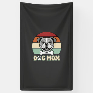 Banderoles Maman Chien Rétro Bulldog Vecteur