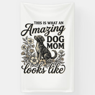 Banderoles Maman de chien incroyable Design floral vintage po