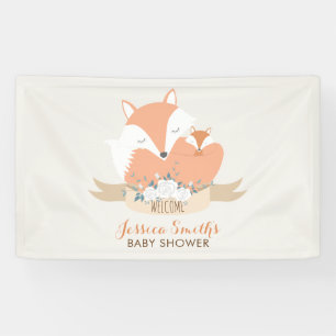 Banderoles Maman et bébé Baby shower Red Fox
