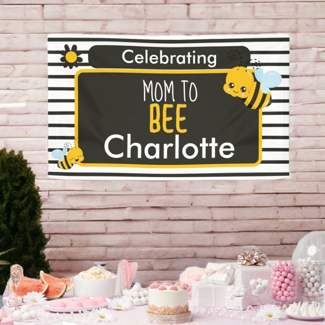 Banderoles Maman personnalisée pour être Baby shower (Personalized Mom to be Baby Shower Banner from Ricaso. Add the new mothers name to this party décor)