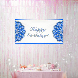 Banderoles Mandala in blue birthday