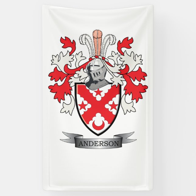Banderoles Manteau de crête de famille d'Anderson des bras (Vertical)
