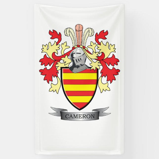 Banderoles Manteau de crête de famille de Cameron des bras (Vertical)