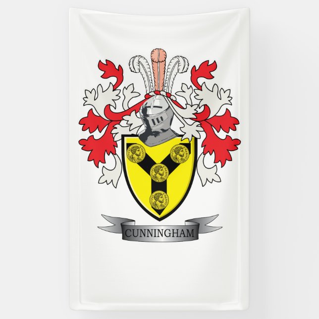 Banderoles Manteau de crête de famille de Cunningham des bras (Vertical)