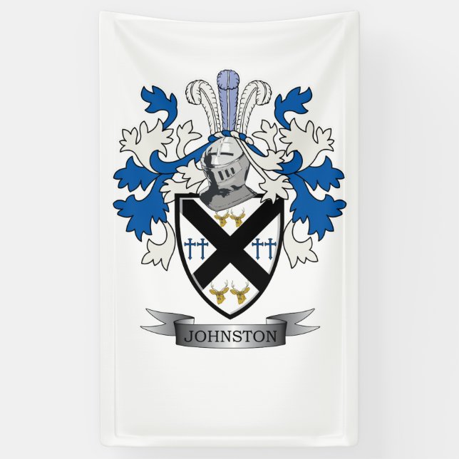 Banderoles Manteau de crête de famille de Johnston des bras (Vertical)