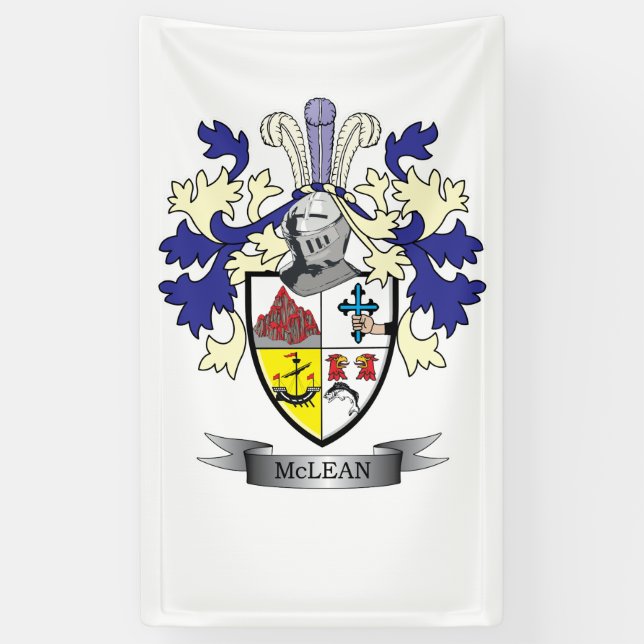 Banderoles Manteau de crête de famille de McLean de TITRE    (Vertical)