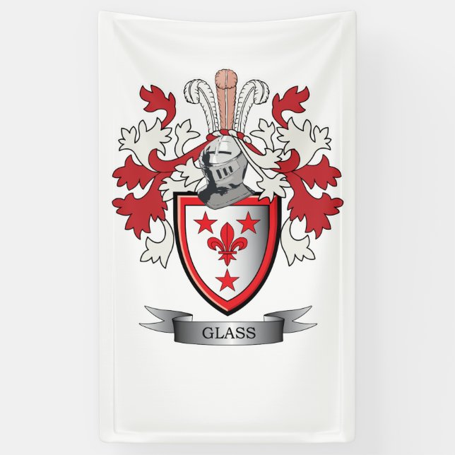 Banderoles Manteau de crête de famille des bras en verre (Vertical)