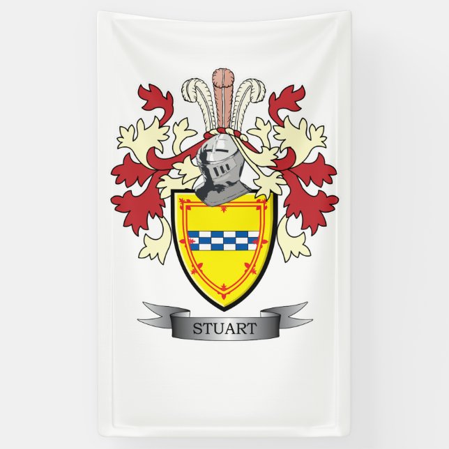 Banderoles Manteau de crête de famille Stuart des bras (Vertical)