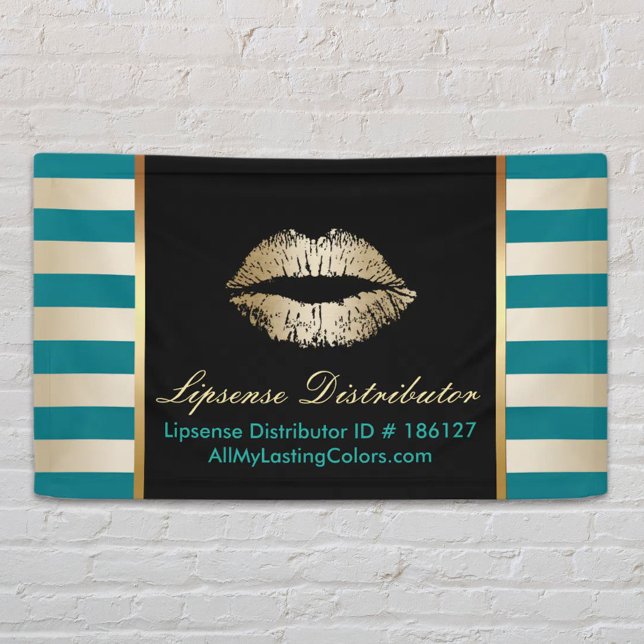 Banderoles Maquillage Artiste Lièvres dorées Turquoise modern (Créateur téléchargé)