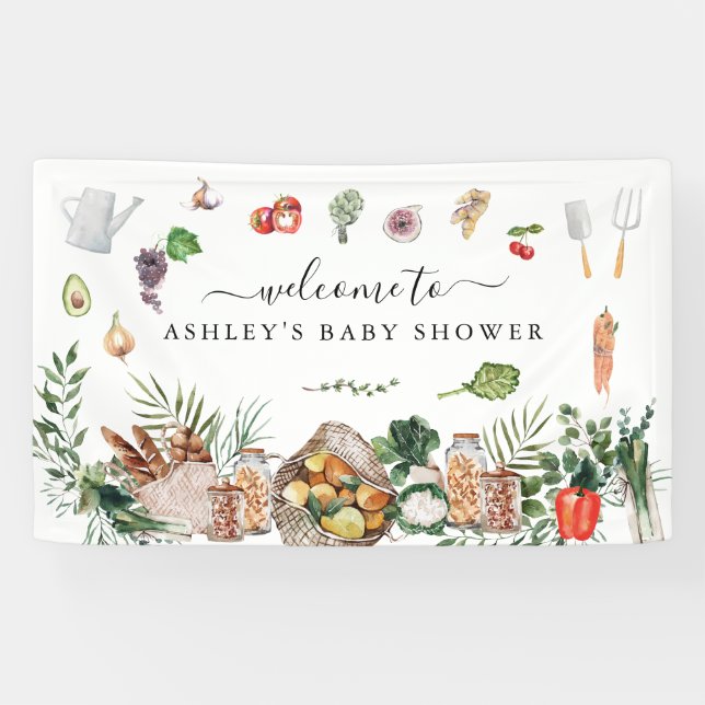 Banderoles Marché des fermiers cultivés localement | BABY SHO (Horizontal)