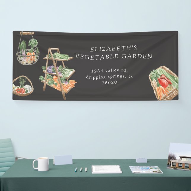 Banderoles Marché des fermiers végétaux d'aquarelles (Salon professionnel)