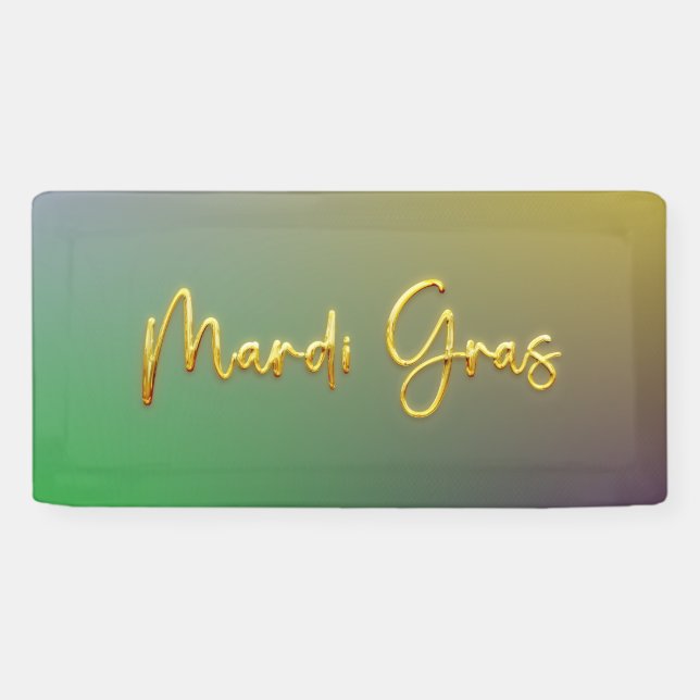 Banderoles Mardi Gras Jaune, Violet, Vert (Horizontal)