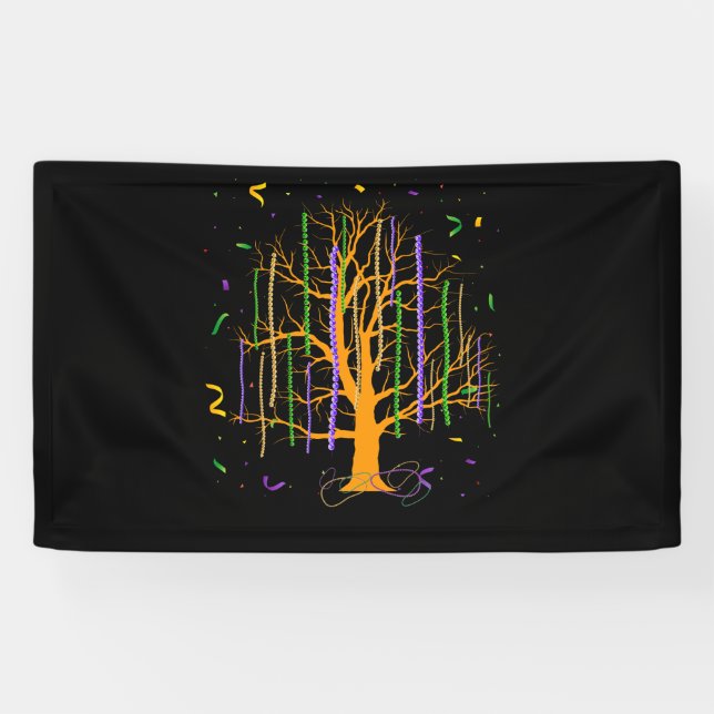 Banderoles Mardi Gras Tree Beads Nouvelle-Orléans 2022 Aquare (Horizontal)