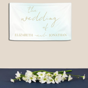 Banderoles Mariage d'aquarelle bleu