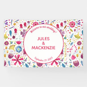 Banderoles Mariage d'aquarelle Hedgerow Wild Flowers