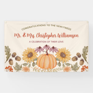 Banderoles Mariage d'automne moderne floralFélicitations