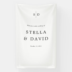 Banderoles Mariage de bienvenue Monogram Vinyl Banner