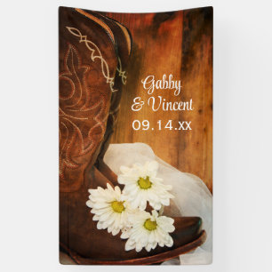 Banderoles Mariage de l'Ouest des marguerites blanches et des
