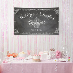 Banderoles Mariage de typographie Vintage Chalkboard