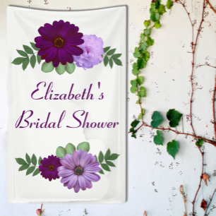 Banderoles Mariage Fleur de Pivoine Pourpre