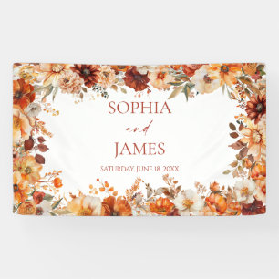 Banderoles Mariage Floral Automne Élégant Rustique