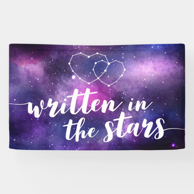 Banderoles Mariage Galaxie Céleste Écrit Dans Les Étoiles (Horizontal)