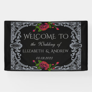 Banderoles Mariage gothique des Roses rouges