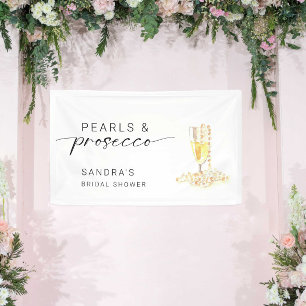 Banderoles Mariage minimal personnalisé perles et prosecco