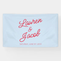 Mariage Minimaliste Moderne Bleu et Rouge