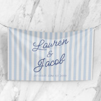 Mariage Moderne Minimaliste Rayures Bleues