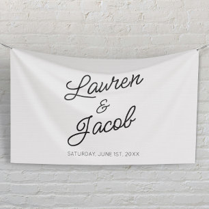 Banderoles Mariage noir minimaliste moderne