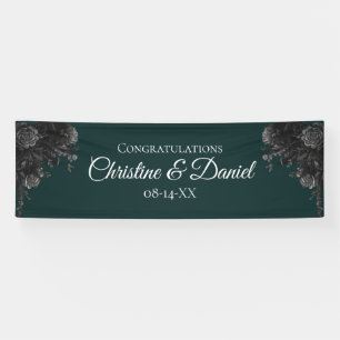 Banderoles Mariage noir vert foncé