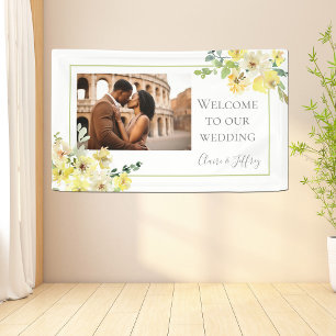 Banderoles Mariage photo Delicical Jaune Sage Vert