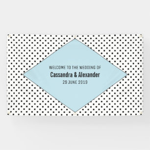 Banderoles Mariage Pois moderne bleu
