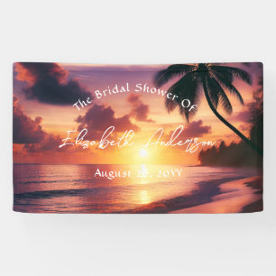 Banderoles Mariage romantique sur la plage de coucher de sole