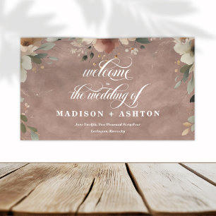 Banderoles Mariage Rose Poussiéreuse Cottagecore Rustique de 