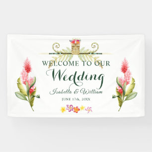Banderoles Mariage tropical hawaïen élégant d'été de Tiki