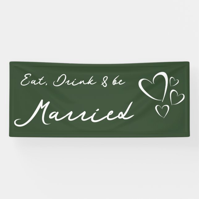 Banderoles Mariage vert olive (Horizontal)