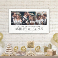 Mariage Welcome Simple Chic Script 3 Photo Collage